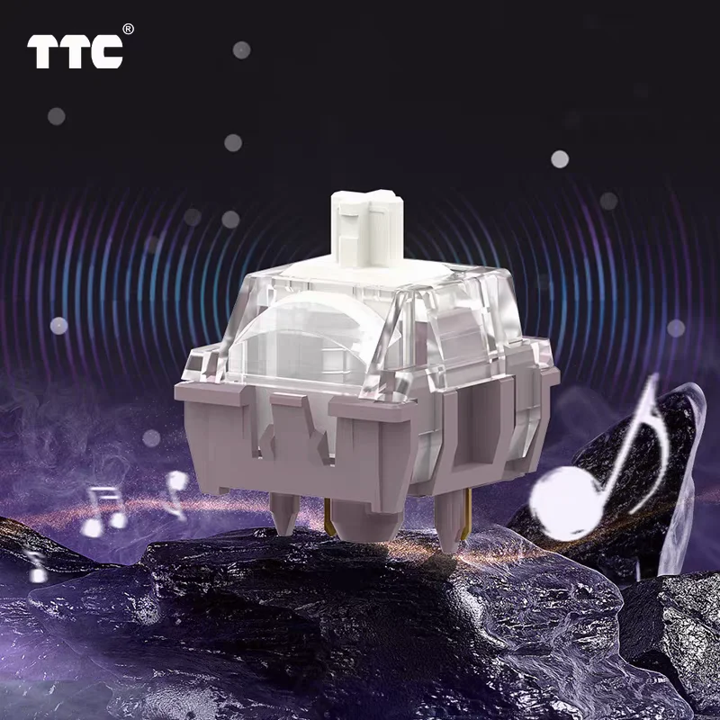 Interruptor TTC Quick Gold V3 HIFI Stone Mahjong sonido más puro más suave 5 pines lineal POM RGB para interruptores de teclado mecánico personalizados - imagen 4