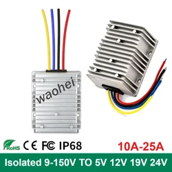 Fuente de Alimentación Reguladora de Voltaje Aislada DC-DC, 84V72V60V48V36V24V12V a 5V 12V19V 24V, Módulo Reductor de Voltaje, 9-150V a 10A-24A