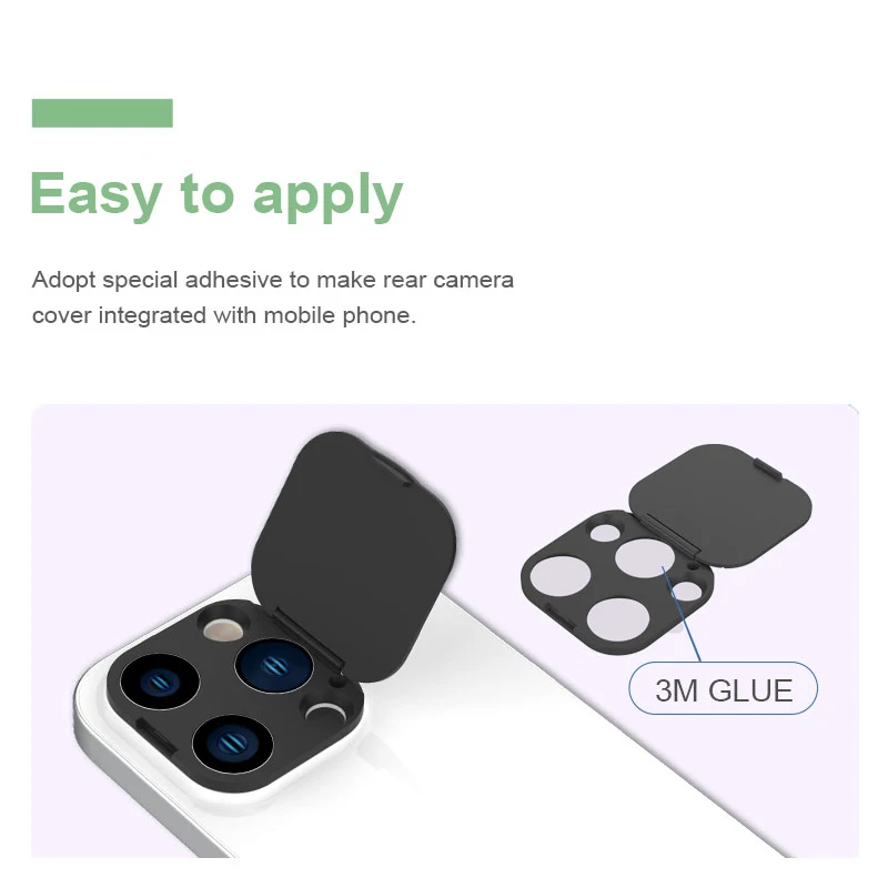 Protector de lente de cámara trasera completa para teléfono móvil, cubierta adhesiva de cámara trasera, 3M, para IPhone 14, 13, 12, 11 Series - imagen 5