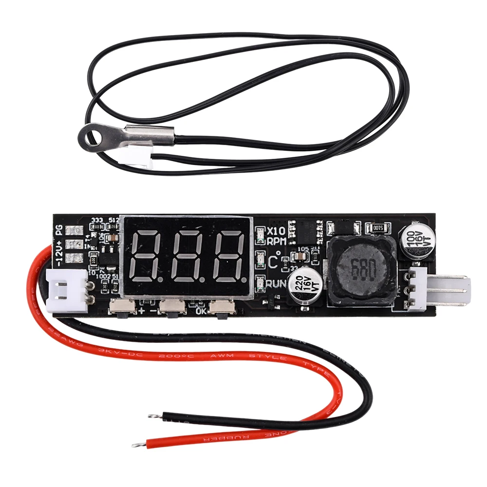 Controlador de velocidad de Control de temperatura de ventilador, módulo de controlador para chasis de computadora, módulo de reducción de ruido, 12V, 2A, DC PWM, 2-3 cables - imagen 2