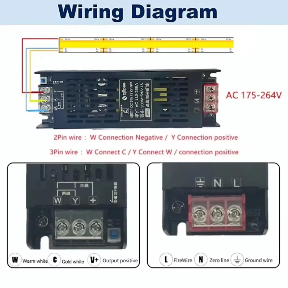Fuente de alimentación LED de 24V CC, transformador atenuador AC175-265V Tuya Zigbee3.0, compatible con Alexa Gooogle, Control por aplicación de voz para tira LED CCT - imagen 2
