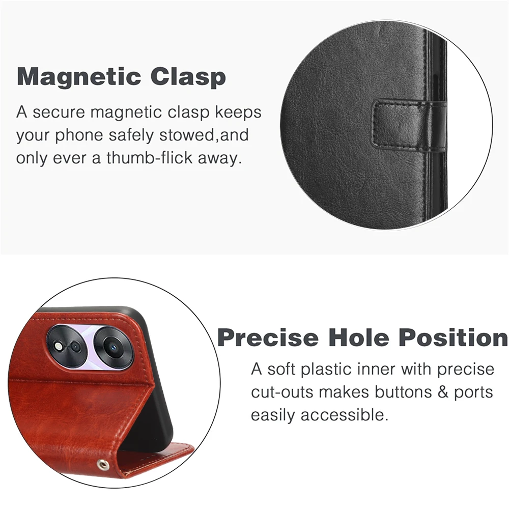 Funda de cuero con tapa para OnePlus Nord CE 5 CE5 5G, funda protectora, billetera con ranura para tarjetas y soporte - imagen 5