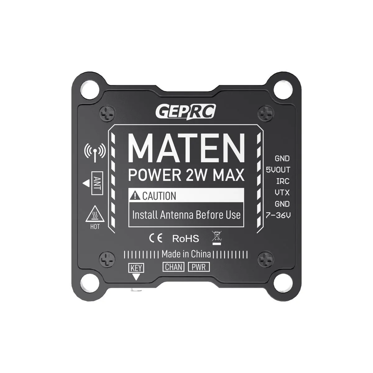 GEPRC MATEN 1,2G 2W VTX 25mW/2000mW VTX módulo transmisor 1080 Mhz -1360 Mhz para FPV piezas de carreras de largo alcance RC - imagen 3