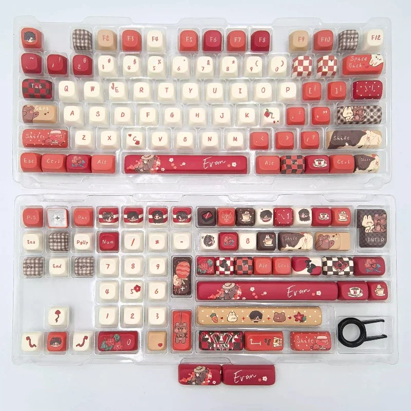 Teclas de luz y noche personalizadas PBT Evan, bonitas teclas con perfil de bola FOA, teclas originales de punto de anime de dibujos animados para juegos - imagen 5
