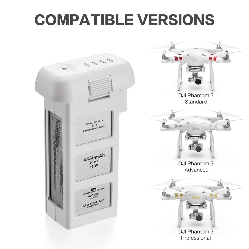 4480mAh 15,2V para batería LiPo de vuelo inteligente profesional DJI Phantom 3 - imagen 3