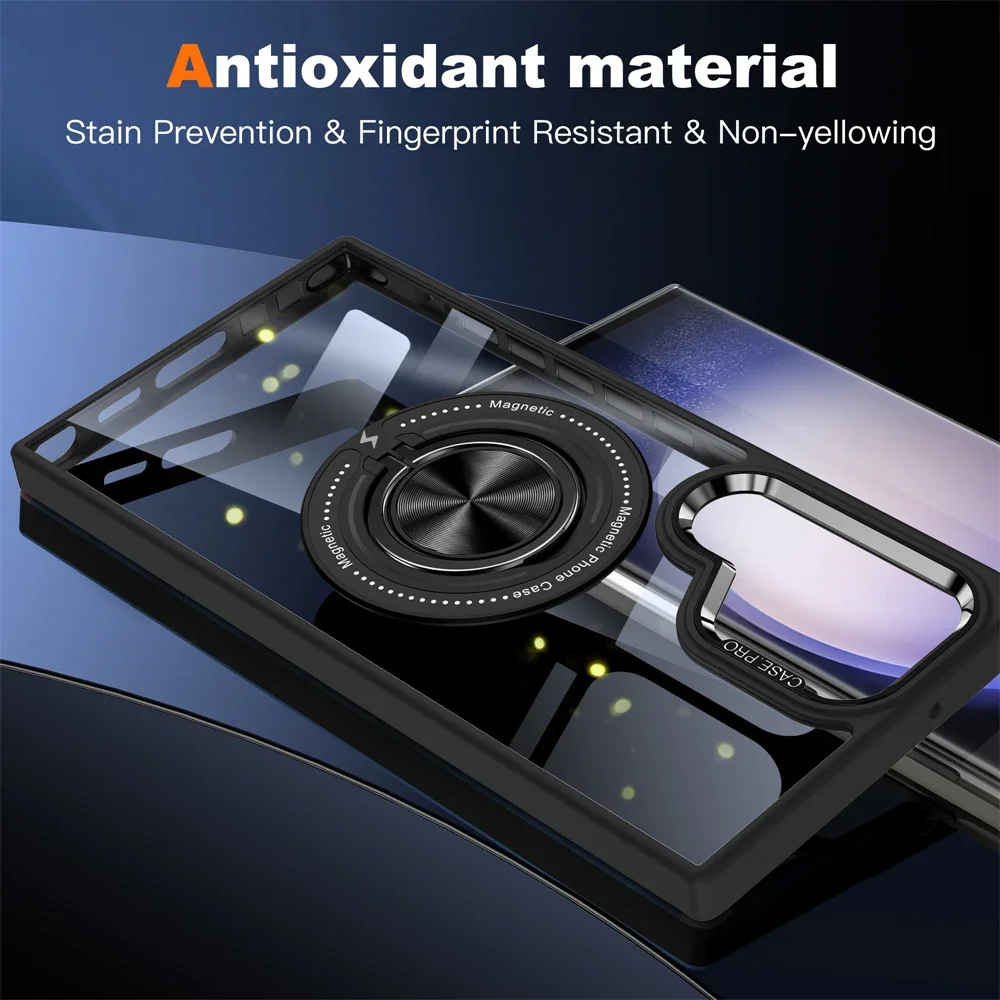 Soporte magnético de anillo de acrílico colorido para funda Magsafe para Samsung Galaxy S24 S23 Ultra Plus S23 FE, cubierta de carga inalámbrica - imagen 4