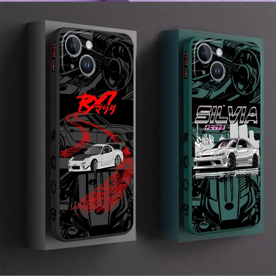 Funda de teléfono japonesa JDM Sports Cars para iPhone 11 13 16 Pro 16e 14ProMax 15 Plus XS Max XR SE 8 7 12 Mini funda suave - imagen 3