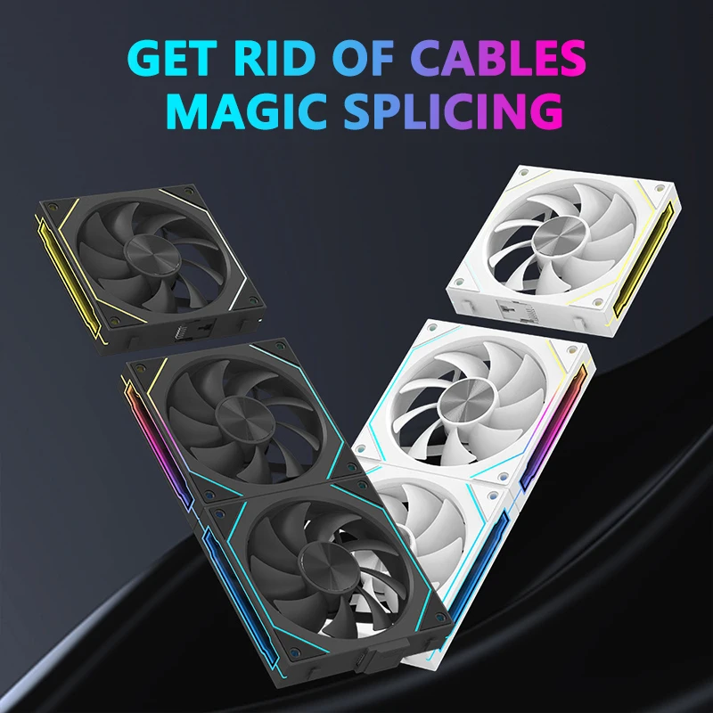 JUMPEAK SM120 240mm 360mm Modular inalámbrico empalme PC 120mm ventilador de refrigeración ARGB espejo infinito para ordenador enfriador de agua - imagen 4