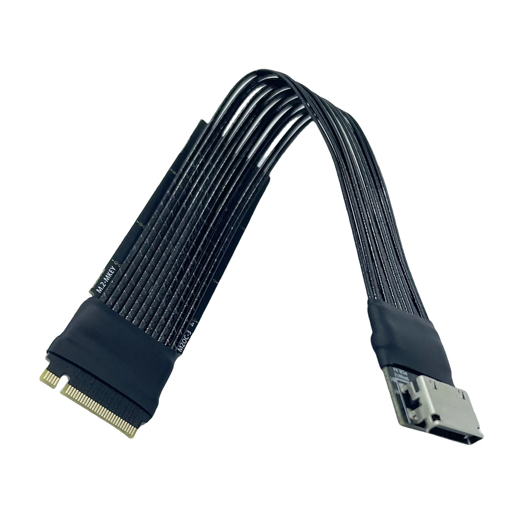 Cable de extensión M.2 a Oculink 4i para base externa DOCK-OC5 DOCK-OC6 para Cable NVME a SFF8612 PCIe 4,0 X4 Cable plateado - imagen 2
