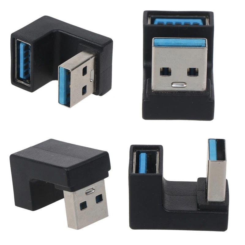 Adaptador USB tipo A, adaptador USB 3,0 en ángulo hacia arriba y hacia abajo, extensión macho A hembra de 180 grados, 5gbps, para ordenador portátil y PC - imagen 3