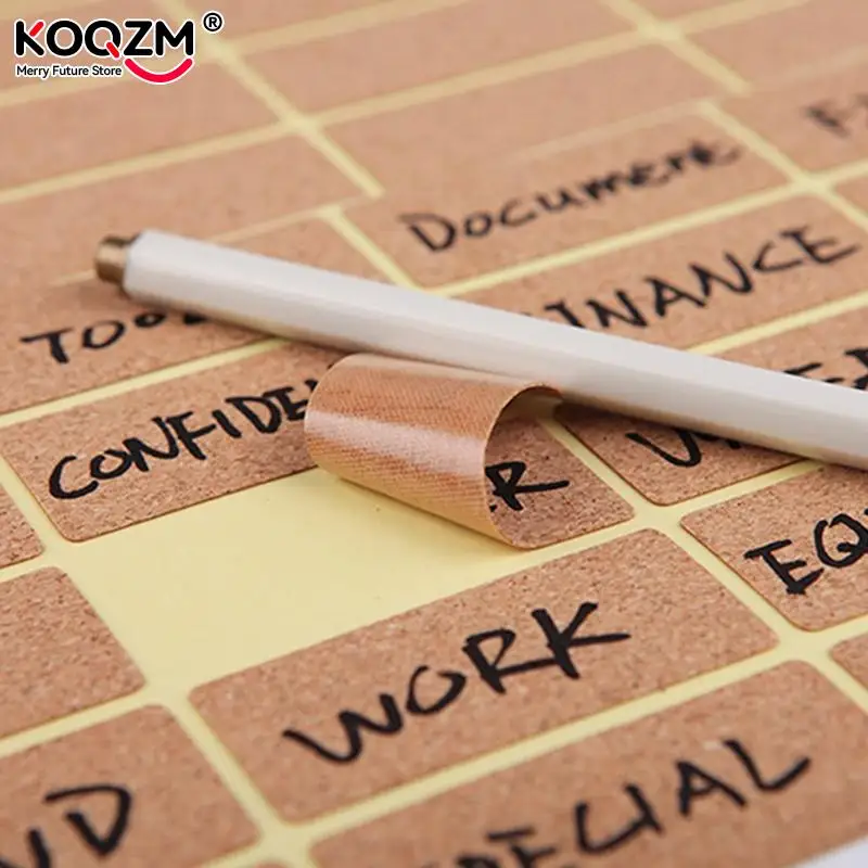 Etiquetas adhesivas de madera de 2 a 96 piezas, organizador de tarros y botellas de cocina, etiquetas adhesivas para embalaje y sellado de álbumes - imagen 3