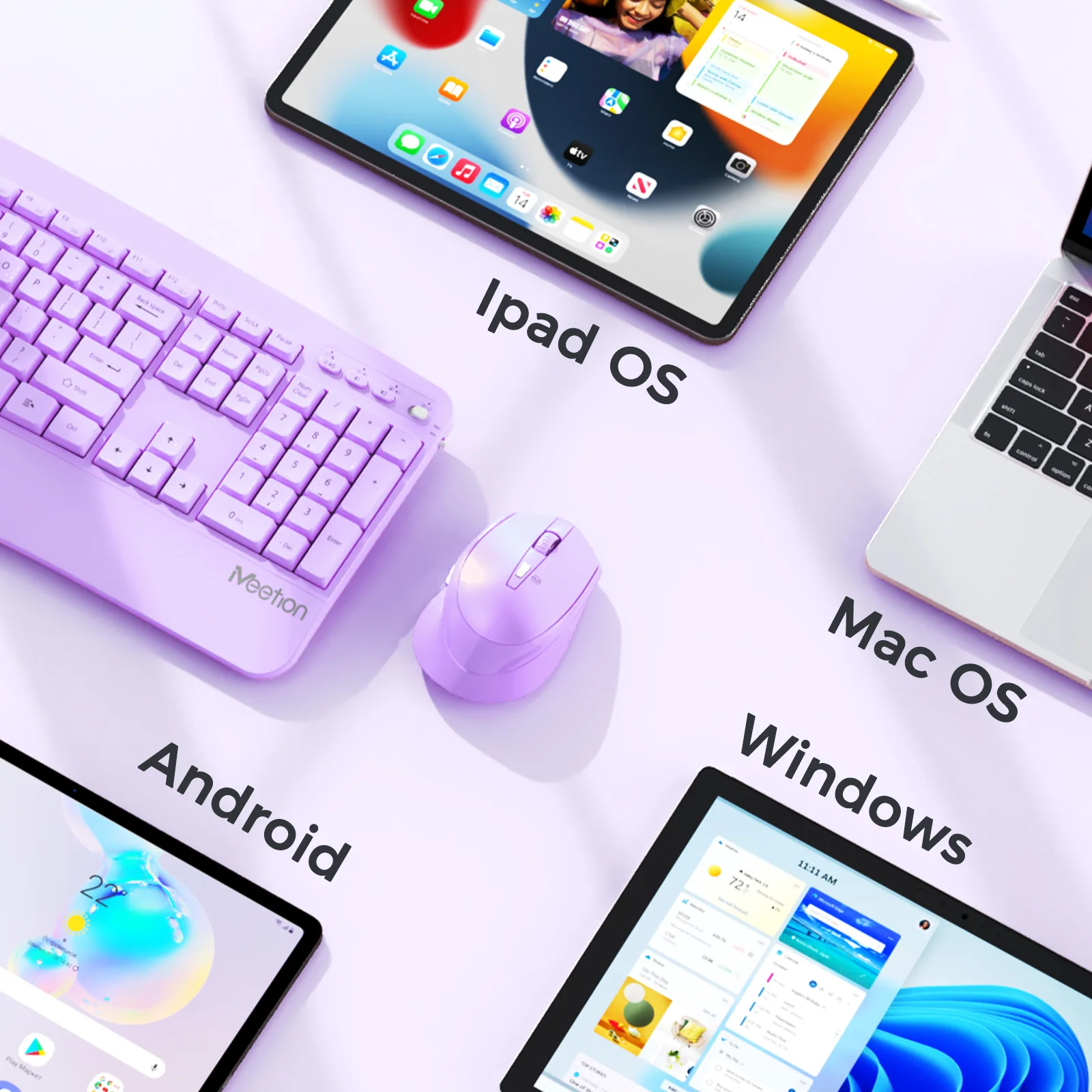 UNSHARKABLE y MEETION DirectorA juego de teclado inalámbrico y ratón ergonomía 2,4G Bluetooth doble modelo silencioso batería de juego de oficina - imagen 5