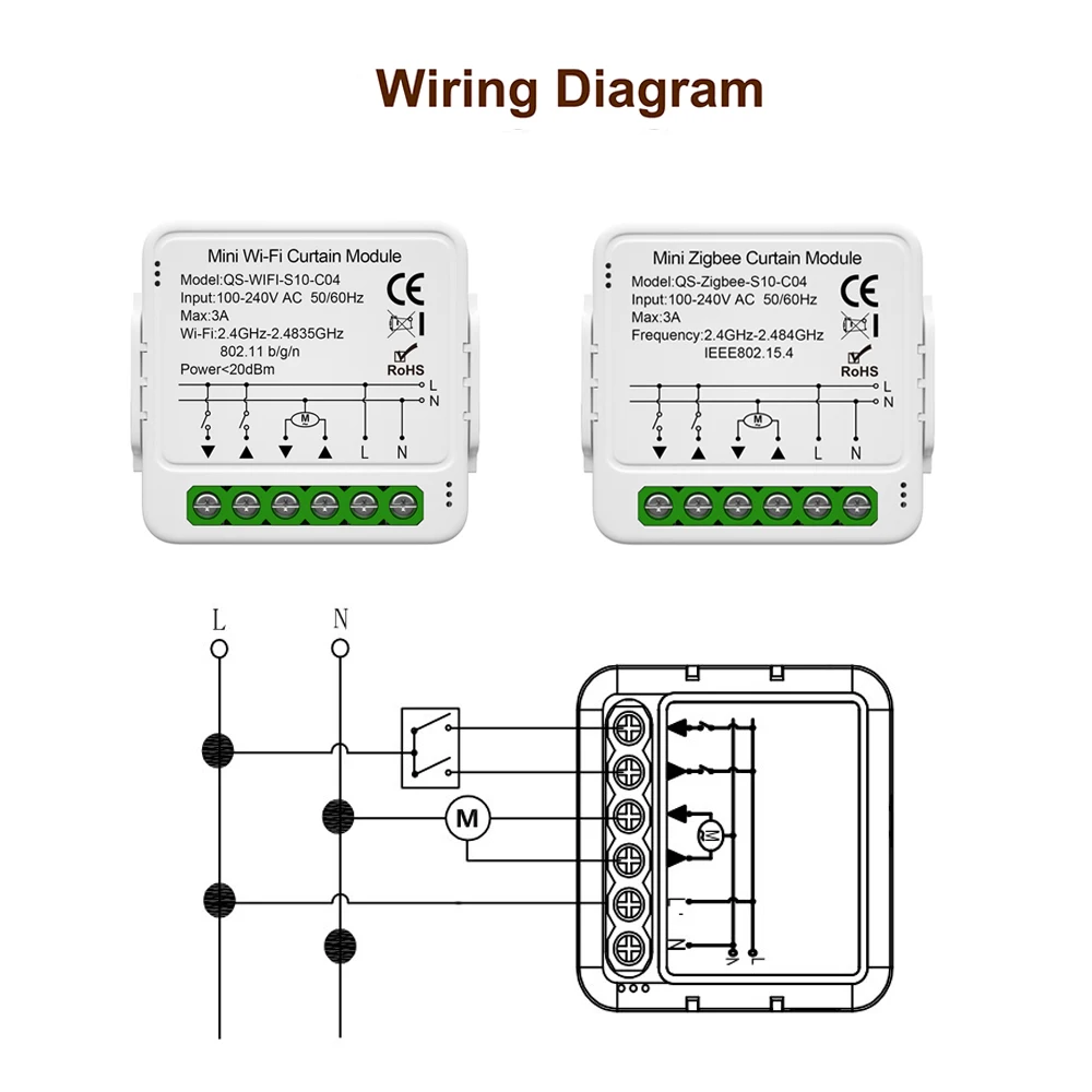 Módulo cortina inteligente ZigBee WiFi – Compatible Alexa Google Home - imagen 3