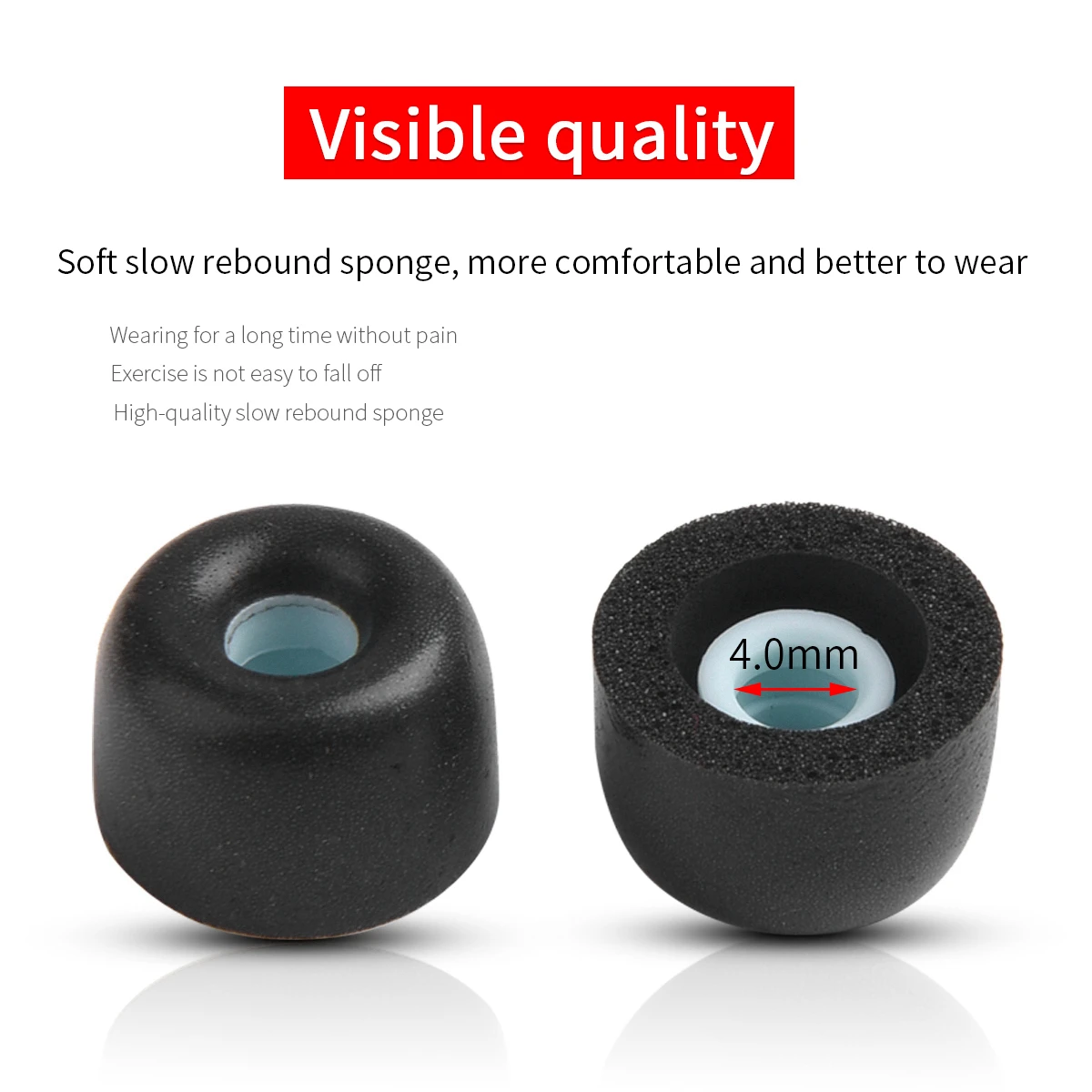 Puntas de espuma viscoelástica para auriculares, 4 piezas, para Sony MDR-XB55AP, XB75AP, EX650AP, WI-XB400, Linkbuds S, C500, Freedom2 - imagen 4