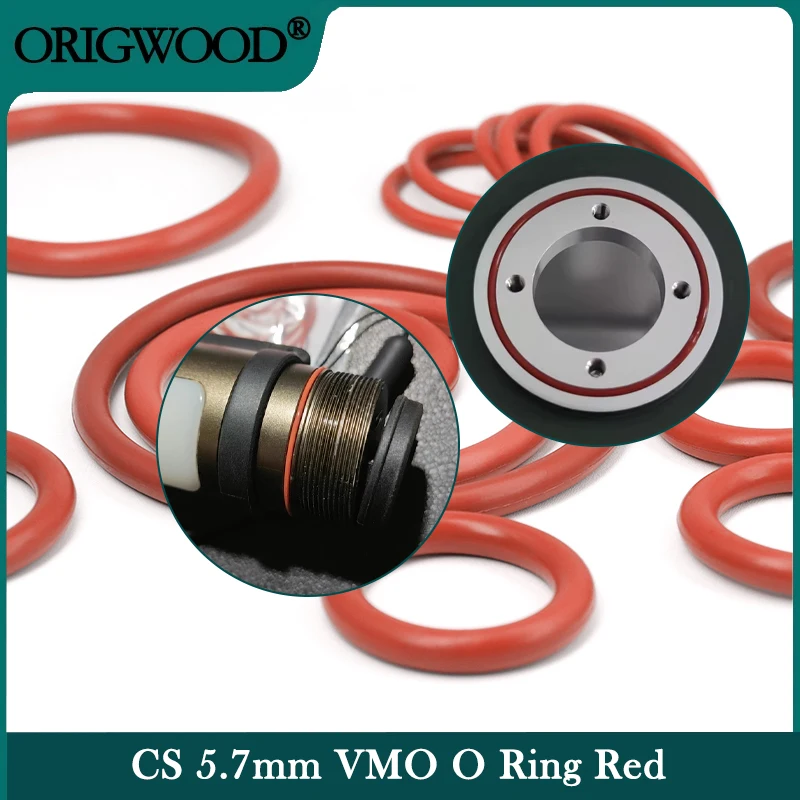 5 uds junta tórica de silicona roja VMQ CS 5,7mm OD 40 ~ 270mm caucho de calidad alimentaria sellado aislado no tóxico junta de cocina de arandela impermeable