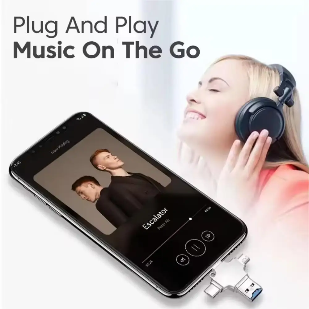 Lector de tarjetas de memoria Micro SD 4 en 1 para IPhone, Ipad, Android, Mac, PC, cámara tipo C, iluminación Usb C, lector portátil Android - imagen 3