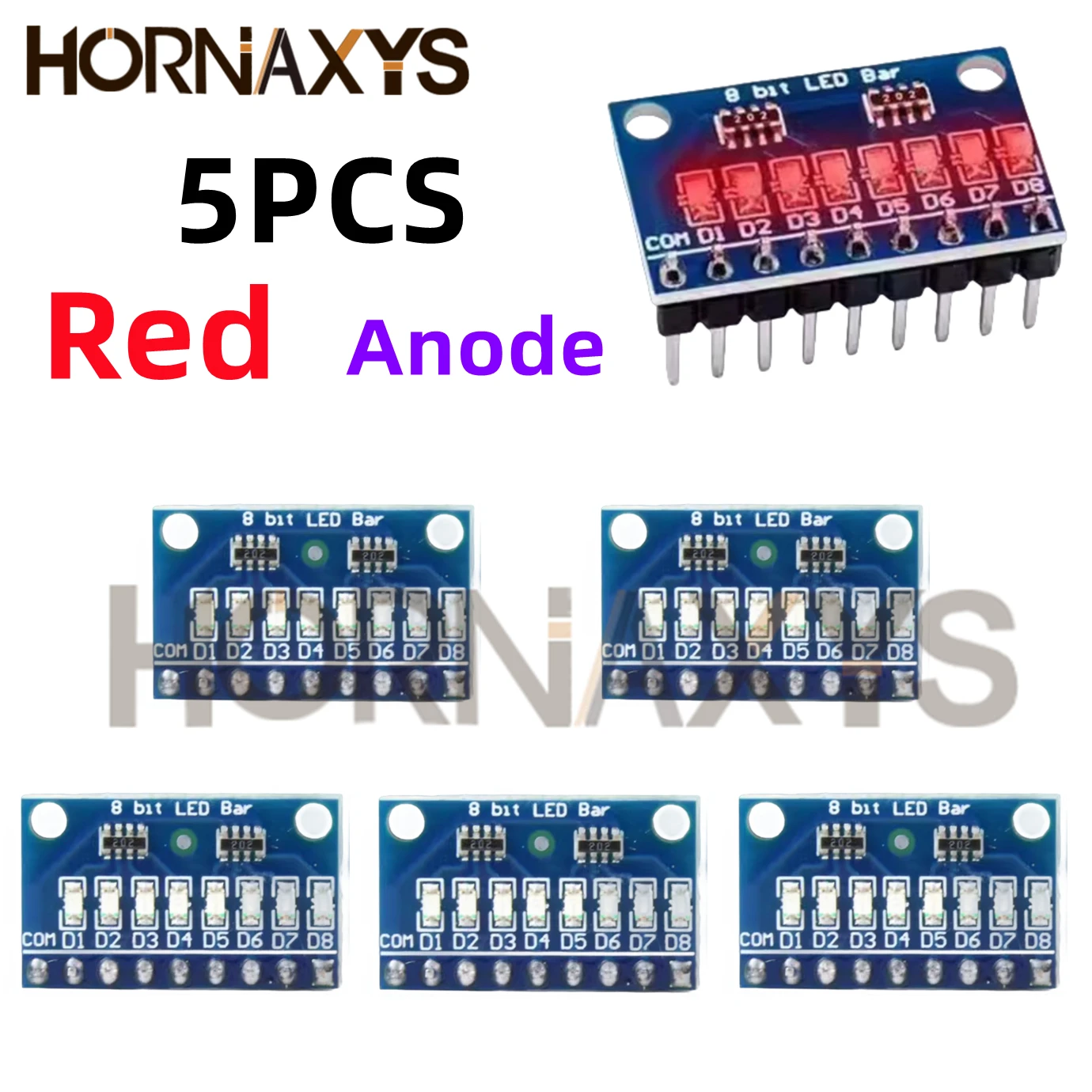 5pcs Red-Anode