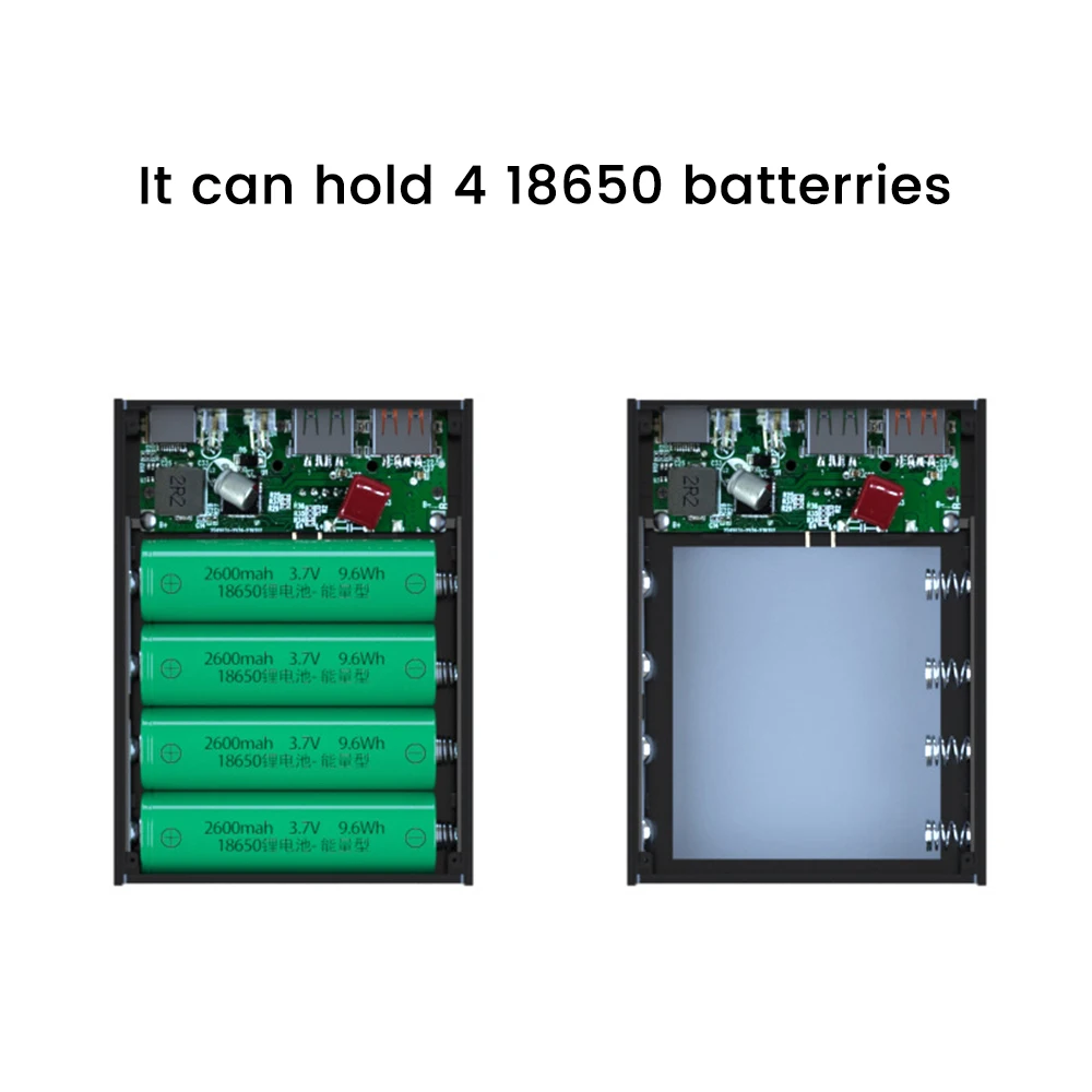 4x18650 DIY Caso Banco de la Energía Cargador de Carga Inalámbrica Desmontable Pantalla Digital Caja de Almacenamiento de Batería de Carga Rápida Linterna - imagen 2