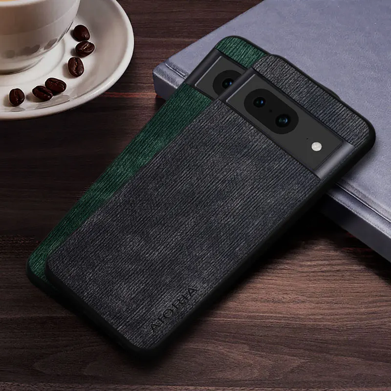Funda de piel sintética de PU con patrón de madera de corteza de árbol Retro para Google Pixel 8A Pro 7 7A Pro 6 Pro 6A 5A 4A 4G 5G 4XL