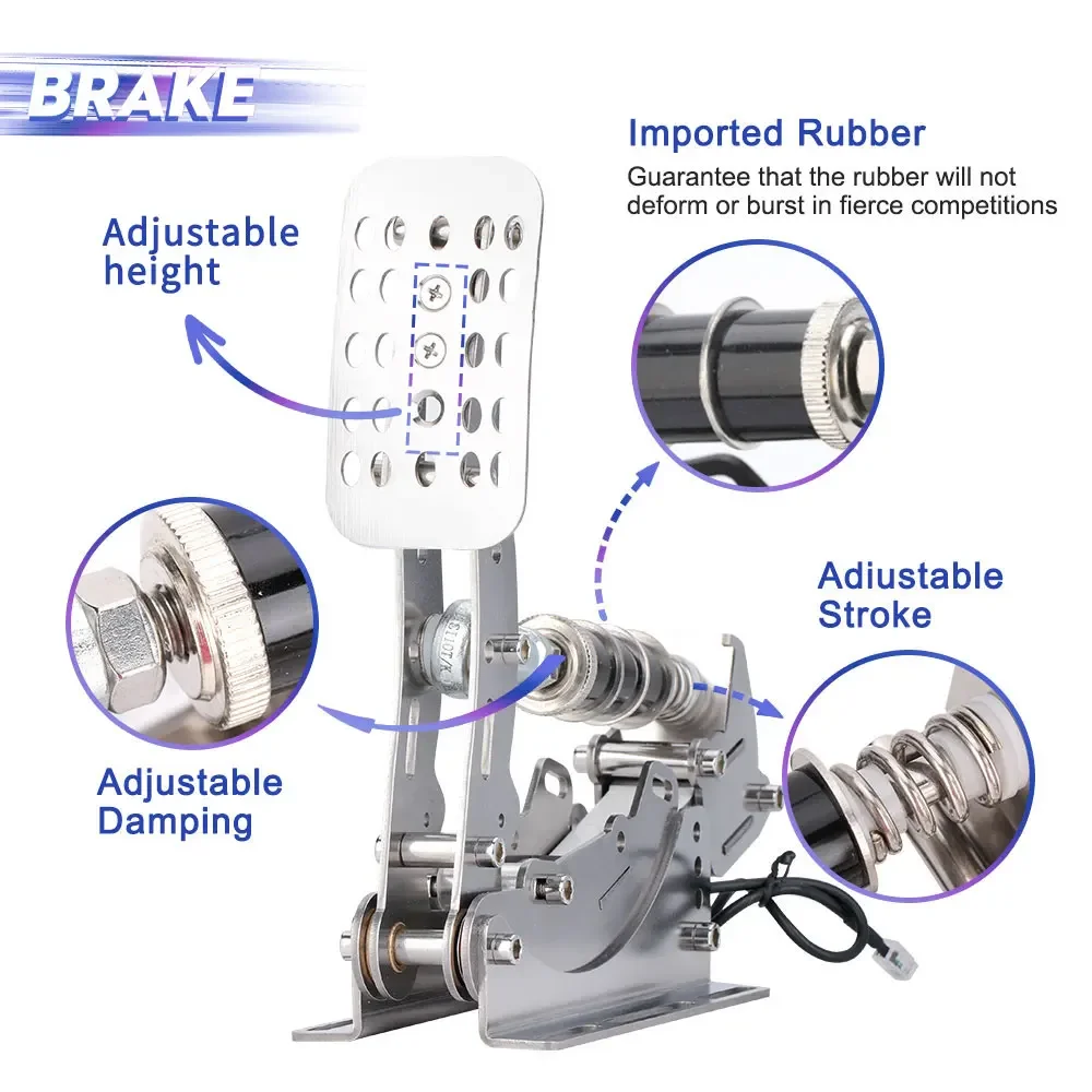 Pedales de cabina Sim de carreras, simulador de volante de Pc, Pedal de celda de carga de 3mm - imagen 5