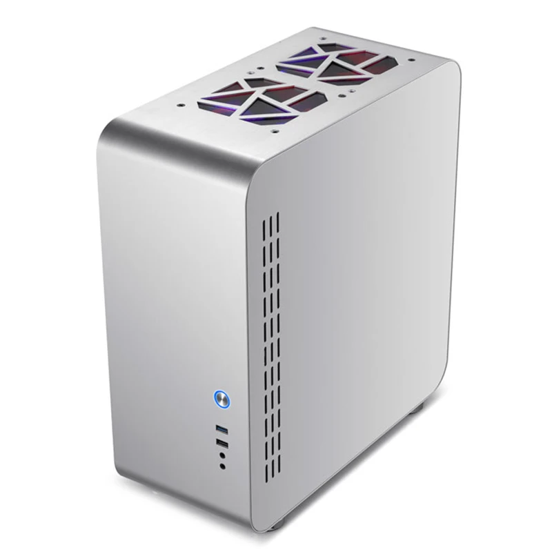 Campo dorado Mate4 aleación de aluminio vidrio templado penetración lateral MINI ordenador caja pequeña ATX/MATX/mini-itx - imagen 5