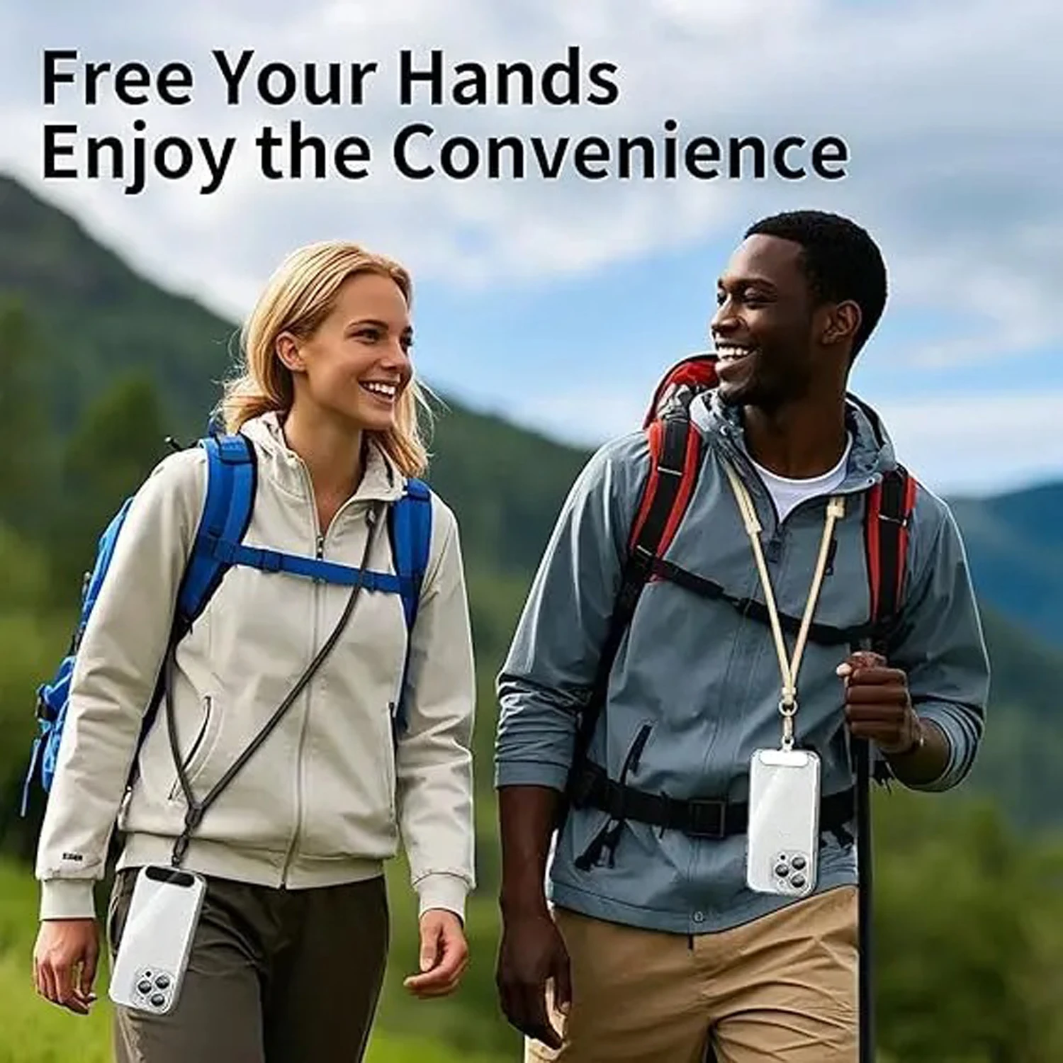 Cordón corto trenzado Universal ajustable de lujo para teléfono móvil, correa para la muñeca, antipérdida, correa cruzada para el cuello, cuerda larga