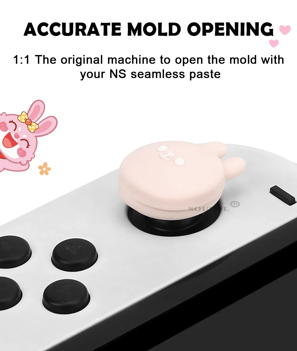 Thumbstick de silicona suave para Switch, cubierta de Joystick para NS Oled/Lite, Joycon Controller Flower Thumbstick, Juego de 4 piezas - imagen 4