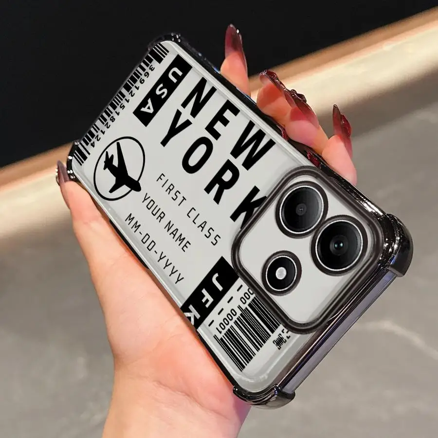 Funda de teléfono para Xiaomi Redmi 14C A3 13C A3X A5 K80 5G K80 Pro cubierta transparente entradas de autobuses de avión - imagen 3