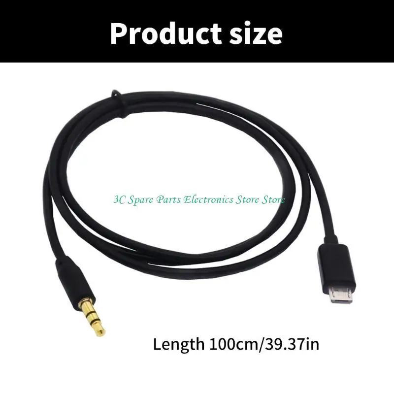 DurabilidadMicros USB a audio de 3,5 mm Cable auxiliar para coche para i9500 i9600 NOTA2 N7100 para entrada auxiliar de automóvil y altavoces portátiles - imagen 5