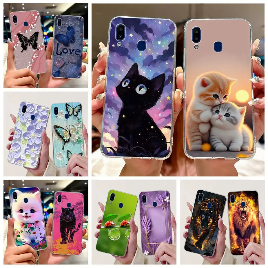 Para Samsung Galaxy A10 A20 A30 funda A105F A205F A305F Linda funda pintada de moda funda de silicona suave para Samsung A20 A 10 30 bolsas
