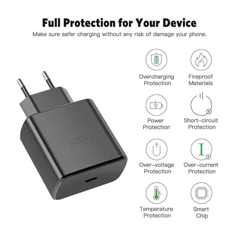 Cargador de pared rápido PD 45W USB-C para Samsung S20 S21 FE S22 S23 S24 Ultra Note20 A14 A15 A25 A34 A53 A54 5A Cable de carga tipo C - imagen 3