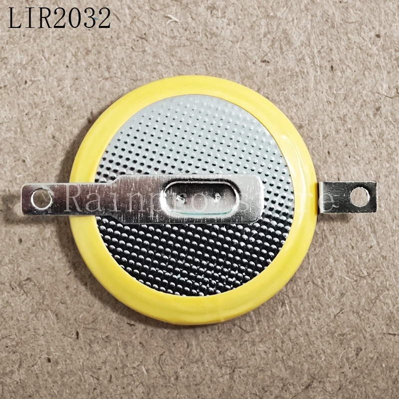2 unids/lote LIR2032 2032 3,6 V con pines baterías de botón recargables de 180 grados - imagen 2
