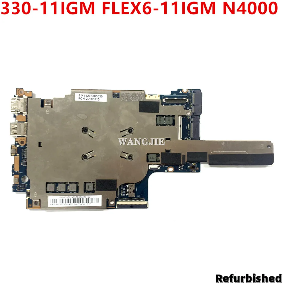 Reacondicionado FRU:5B20Q81403 para Lenovo Yoga 330-11IGM, placa base de ordenador portátil FLEX6-11IGM con CPU N4000, 2G RAM, SSD, 32G, FUNCIONA AL 100%