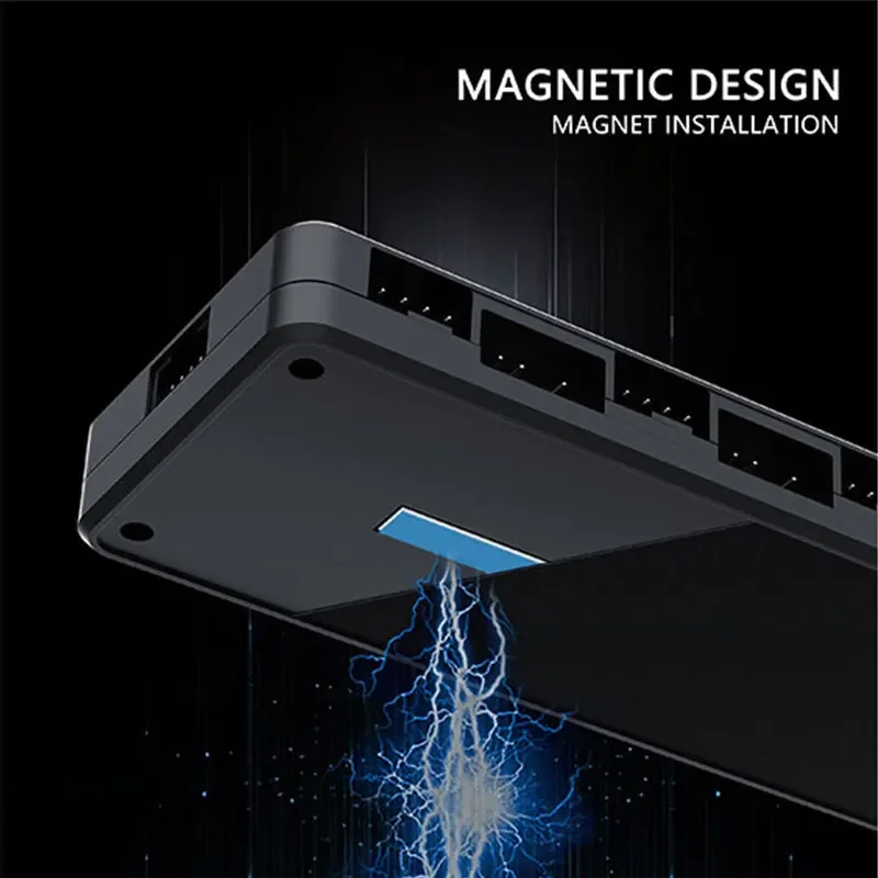 UPSIREN HU-8 Hub de ventilador de chasis, 8 juegos de interfaces ARGB y PWM, diseño magnético inferior, admite sincronización de la placa base - imagen 4