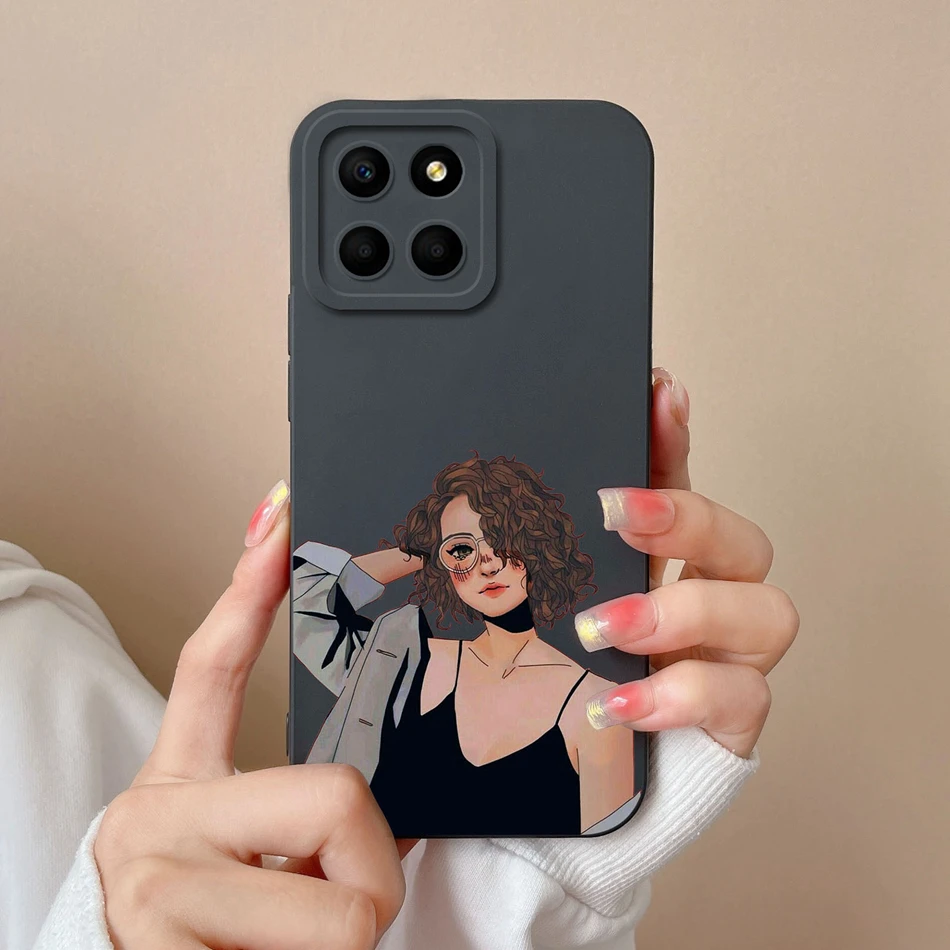 Funda de silicona líquida con dibujos animados para móvil, carcasa anticaída para Huawei Honor X6, X6S, X6A - imagen 4