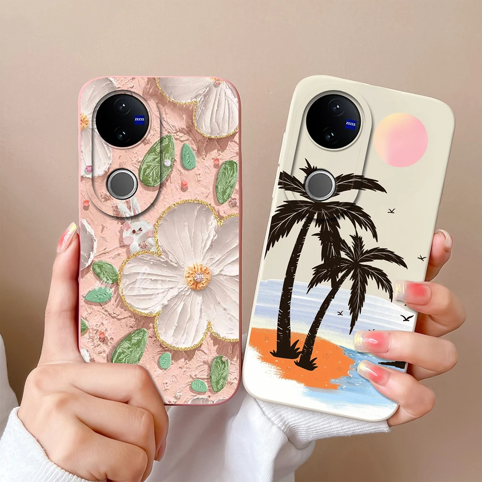 Para Vivo V50 Lite funda bonita de dibujos animados carcasa de teléfono suave cubierta trasera de silicona líquida para Vivo V 50 protección completa parachoques a prueba de golpes - imagen 4