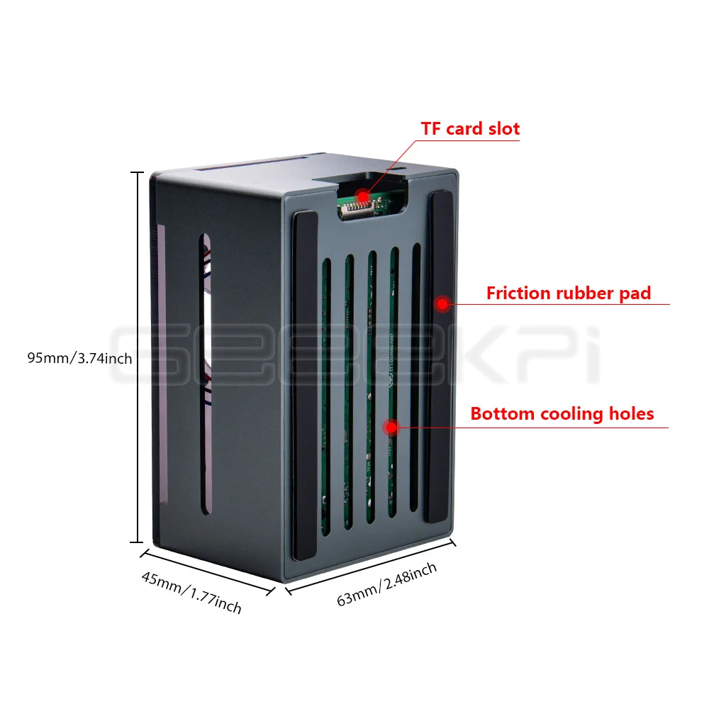 GeeekPi Kit de carcasa de Metal para Raspberry Pi 4B, Compatible con PoE Hat, Enfriador de torre de hielo ultrafino - imagen 3