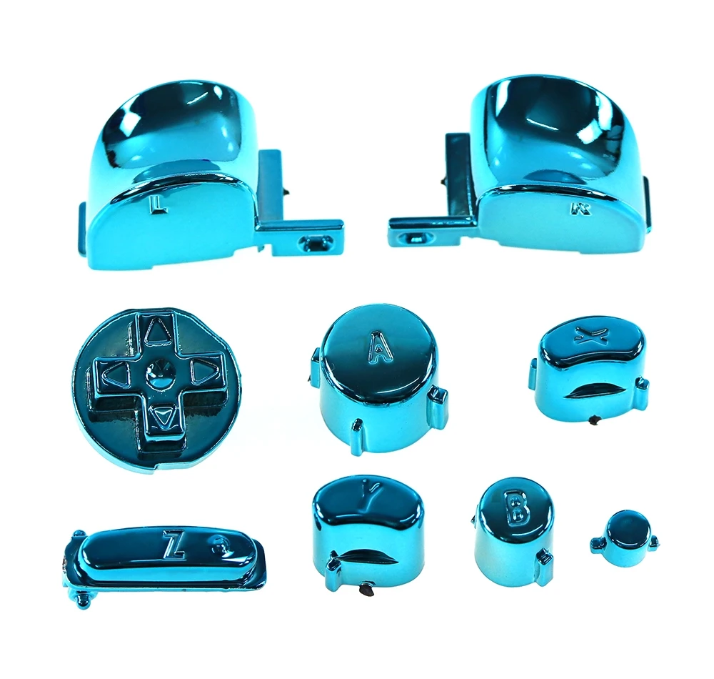 Juego completo de almohadillas D cromadas, botón de encendido y apagado para juegos completos GameCube, botones para reemplazo NGC - imagen 4