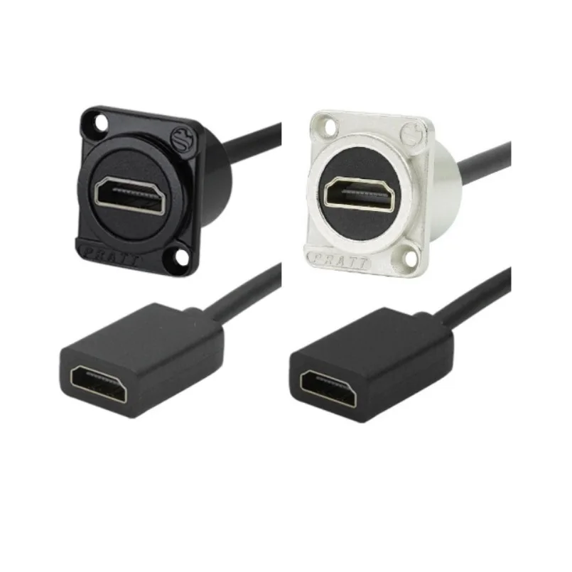 Panel de tornillo tipo d, chasis, montaje en pared, hdtv, hdmi, cable conector hembra a hembra, adaptador extensor sin soldadura de aleación de zinc