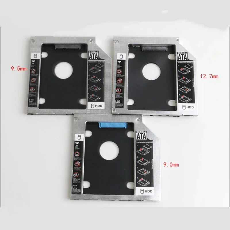 9,5mm 12,7mm aluminio segundo HDD Caddy SATA 3,0 para 2,5 ''SSD DVD CD-ROM adaptador de carcasa disco duro - imagen 5