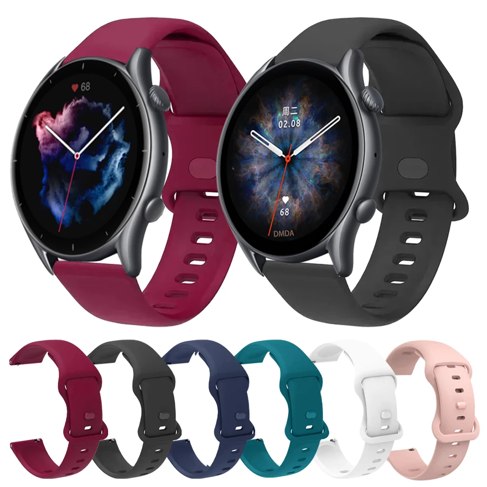 1 Uds. Correa de silicona de 22mm para Huami Amazfit GTR 4 GTR3 Pro, repuesto de pulsera para reloj Amazfit GTR 2 2E 47mm