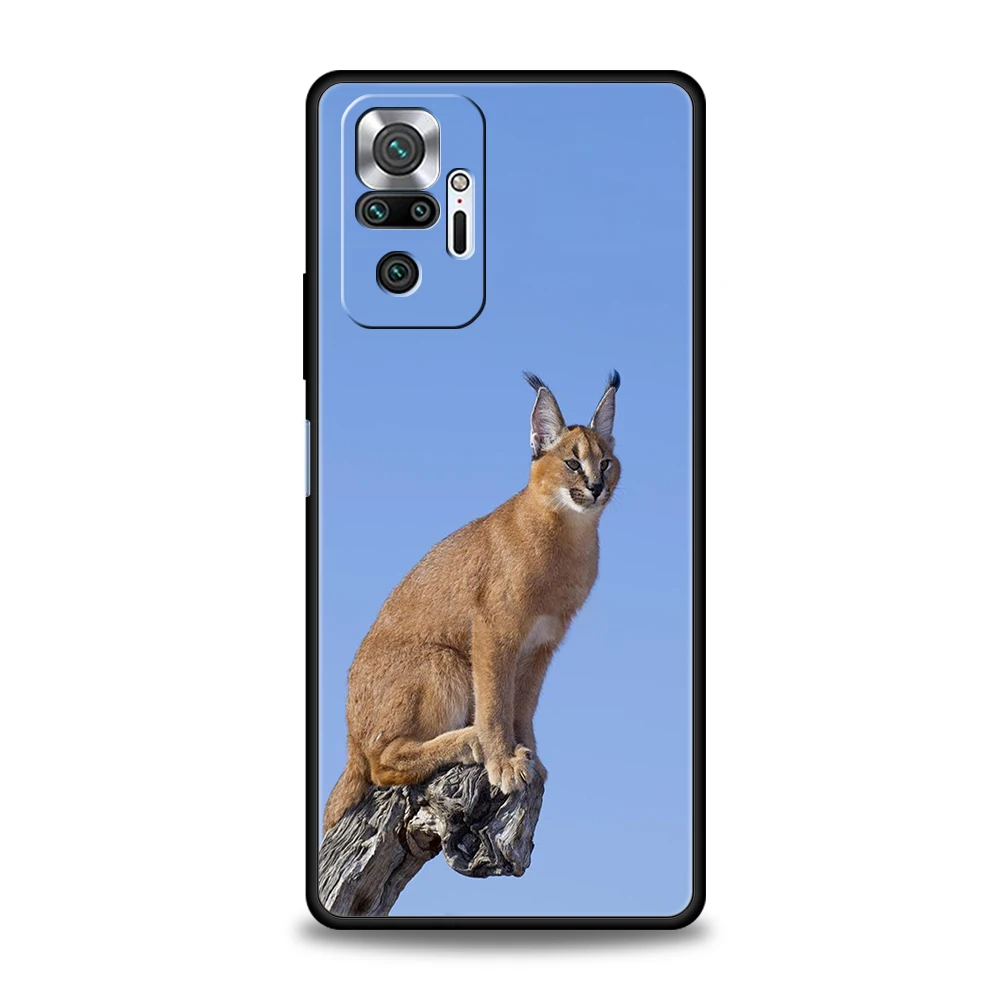 Funda de teléfono African Lynx Caracal Cat para Xiaomi Redmi Note 14 5G 13 12 10 11 Pro Plus 4G 14C 13C 12C 10C 9C funda suave de TPU - imagen 3