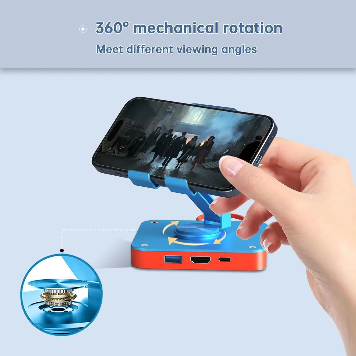 RGEEK 3 en 1 Soporte de almohadilla de interruptor ajustable Hub USB-C con HDMI2.0 (4K @ 60 Hz), USB2.0, puertos de carga PD 100W para Nintendo Switch OLED - imagen 5