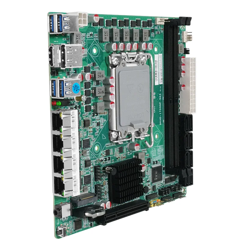 Placa base BKHD-1700NP-NAS-MB Mini-ITX para servidor NAS Firewall Compatible con TrueNAS OMV ESXi 4x2.5GbE 8xSATA 1xM.2 1xPICe x4 Q670 - imagen 4