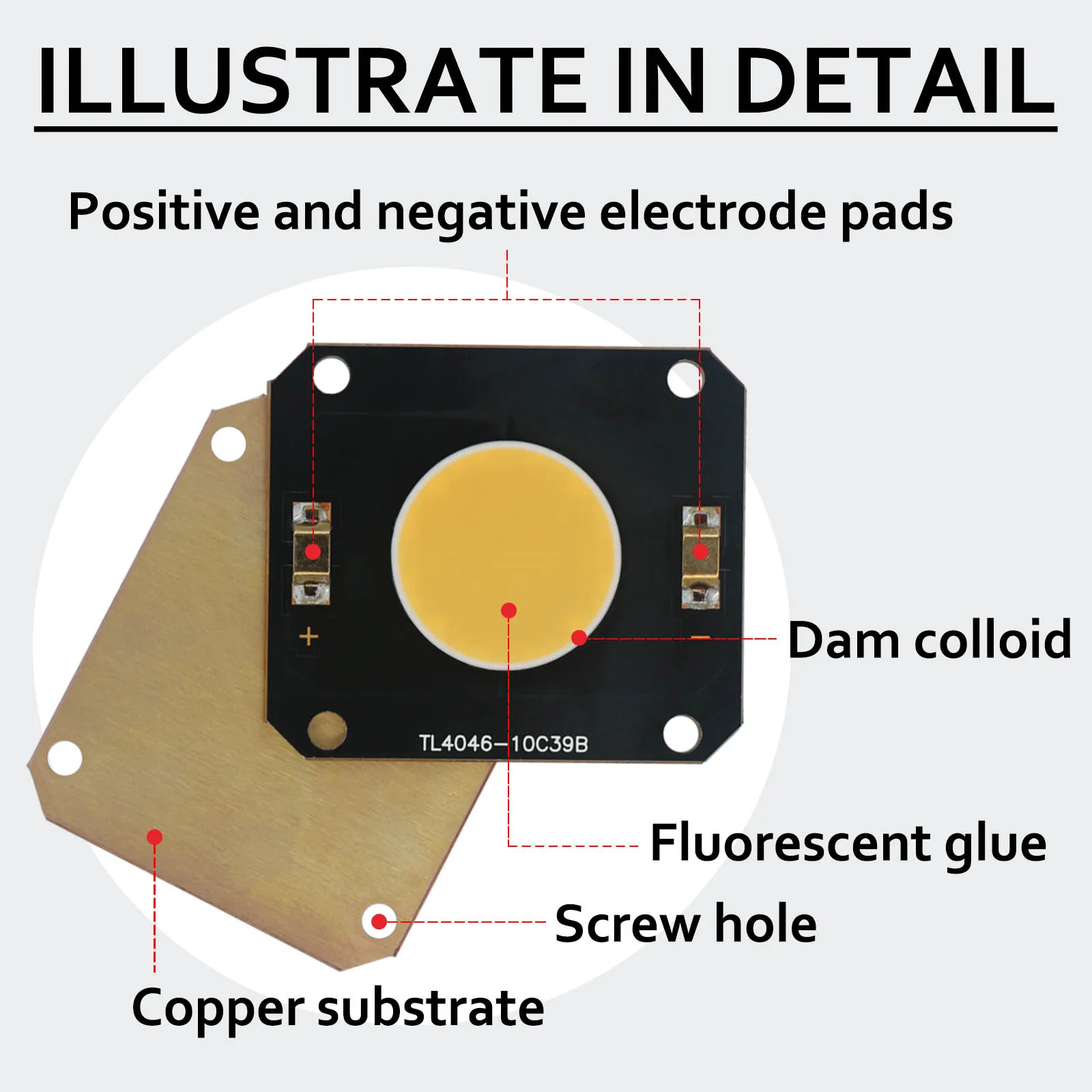 Chips LED COB 150-200W DC29-32V 6000mA 660NM Ra≥97 para fotografía de luz de vídeo iluminación espectro completo luz de cultivo Phyto lámpara - imagen 4
