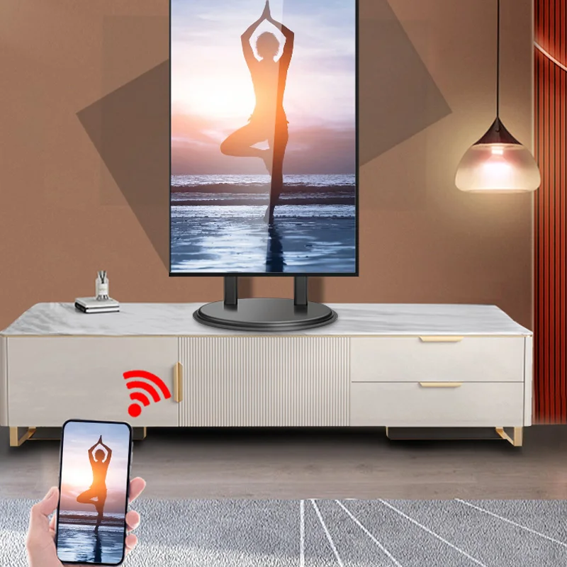 Soporte de montaje para TV de escritorio, Base de pantalla LCD de Plasma, brazo de Monitor ajustable en altura, soporte para PC de 40 "- 80", pantalla vertical DZ650 - imagen 2