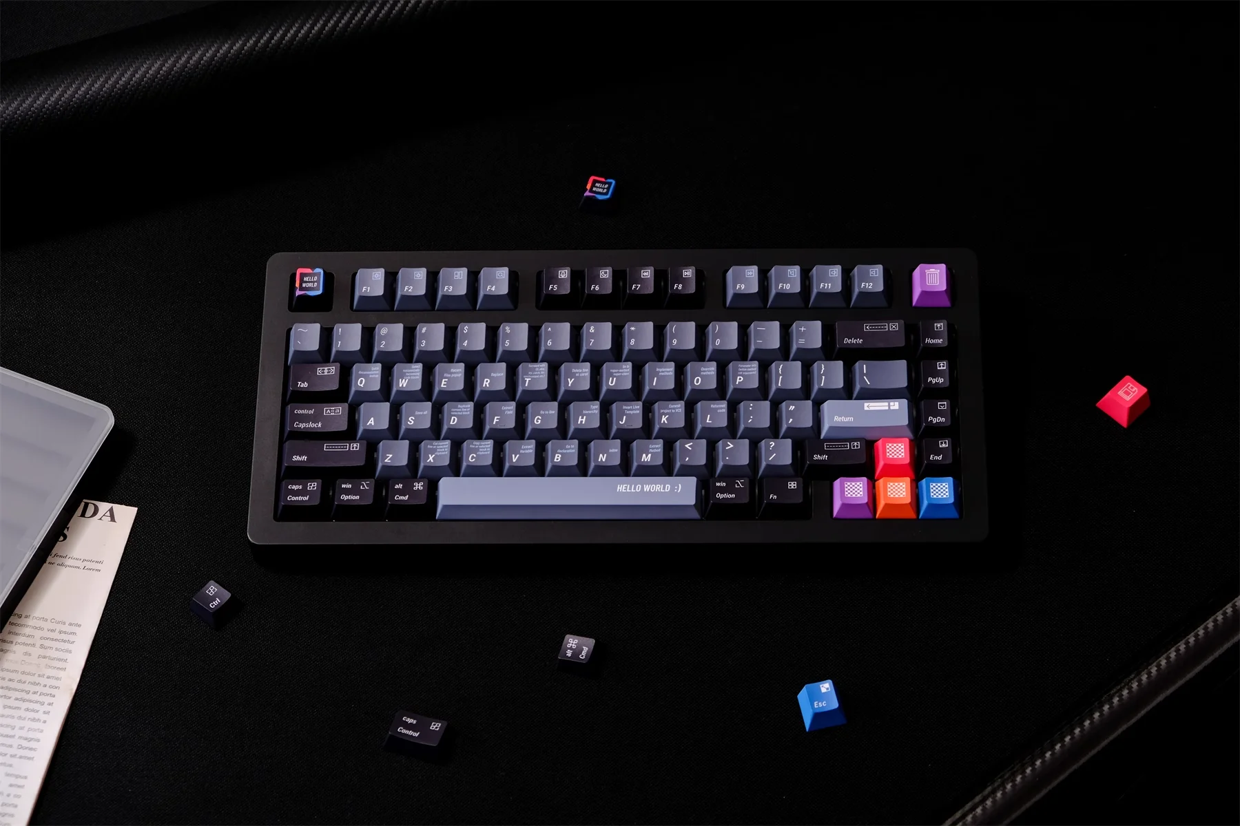 Juego de teclas de programador GMK PS, teclas de sublimación de tinte PBT, teclas de perfil de cereza para teclado mecánico 61 64 68 84 87 96 980 - imagen 5