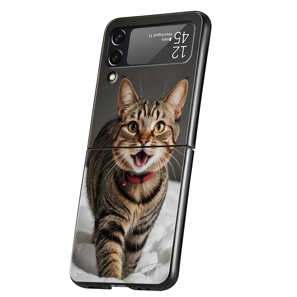 Funda de teléfono Koala para Samsung Galaxy Z Flip 3 4 5 6 7 PC plegable negro duro para Samsung Z Flip3 Flip4 Flip5 - imagen 3