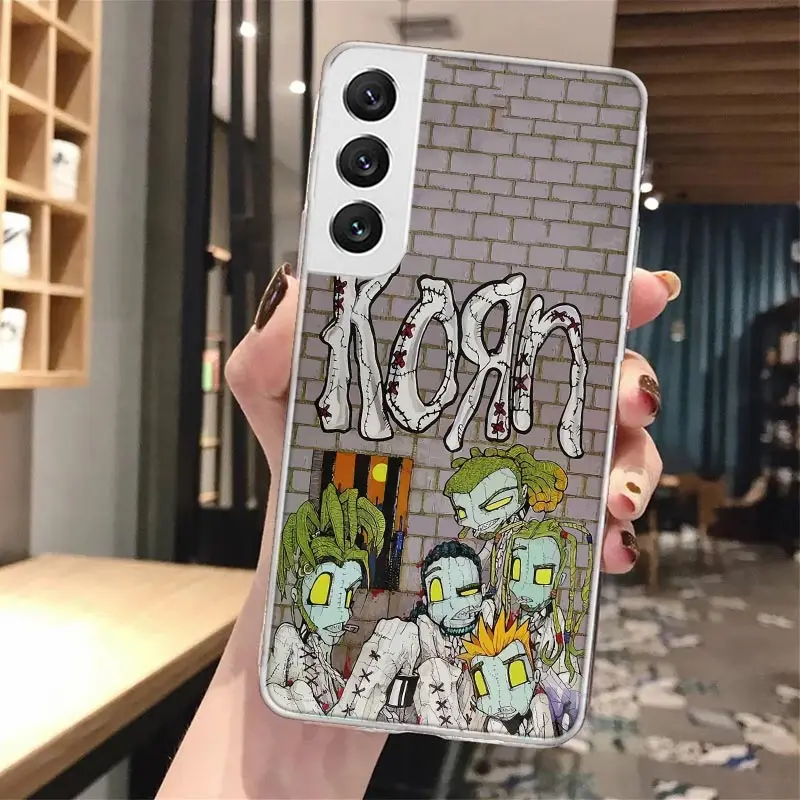 K-Korn Rock Band Funda de teléfono con llamada de silicona para Samsung Galaxy S23 S24 S25 Ultra S21 Plus S20 FE S22 S10 + Funda de borde - imagen 5