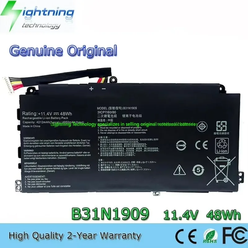 Batería genuina para portátil B31N1909 0B200-03670000 11,4 V 48Wh para Asus ExpertBook P2 P2451 P2451FA P2451FB